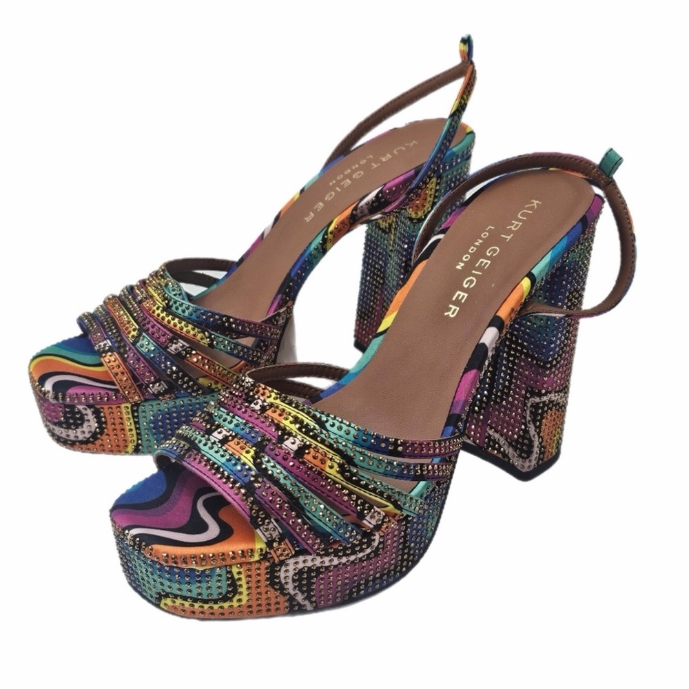 Kurt Geiger Multicolor Strappy Platform Heels - Picture 3 of 7